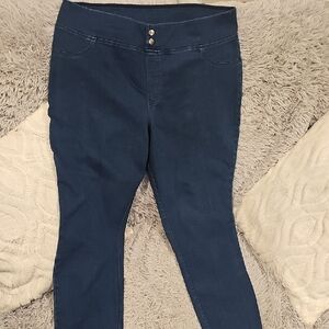 Blue Jeggings with Slim Fit and Wide Waistband